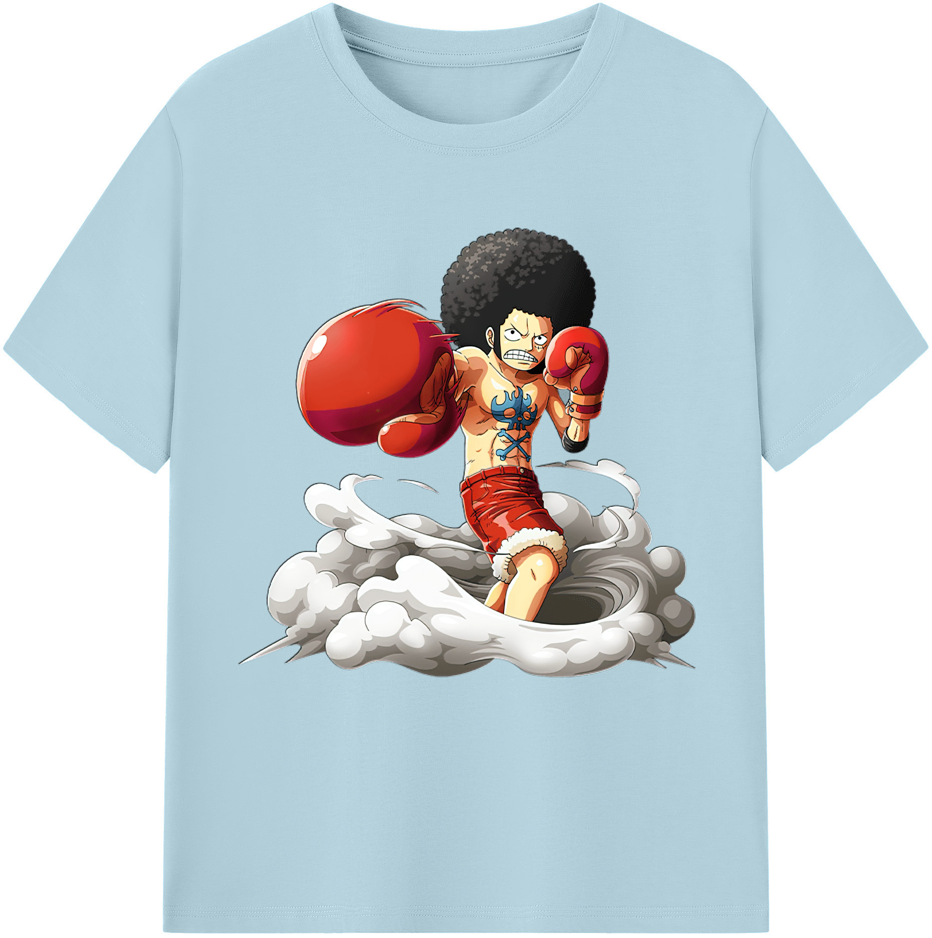 ワンピース モンキー・D・ルフィ ONE PIECE Monkey D. Luffy 綿100％半袖Tシャツ（フロントプリント）